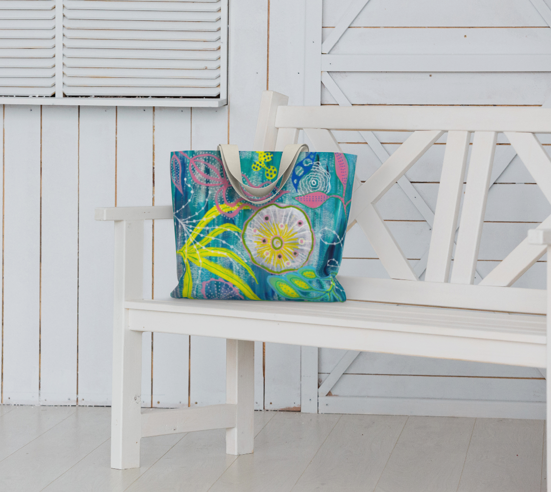 Joyful Art Made in Canada Canvas Market Bag: Underwater Garden