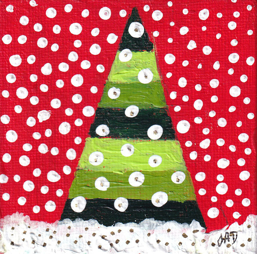 3" x 3" Original Artwork on Canvas - 4 - 50% Off Christmas Sale