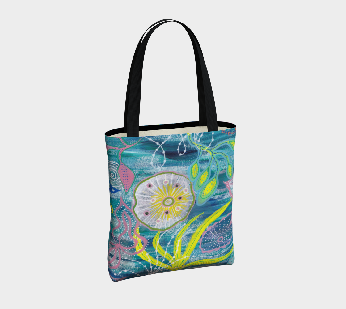 Joyful Art Made in Canada Canvas Tote Bag: Underwater Garden