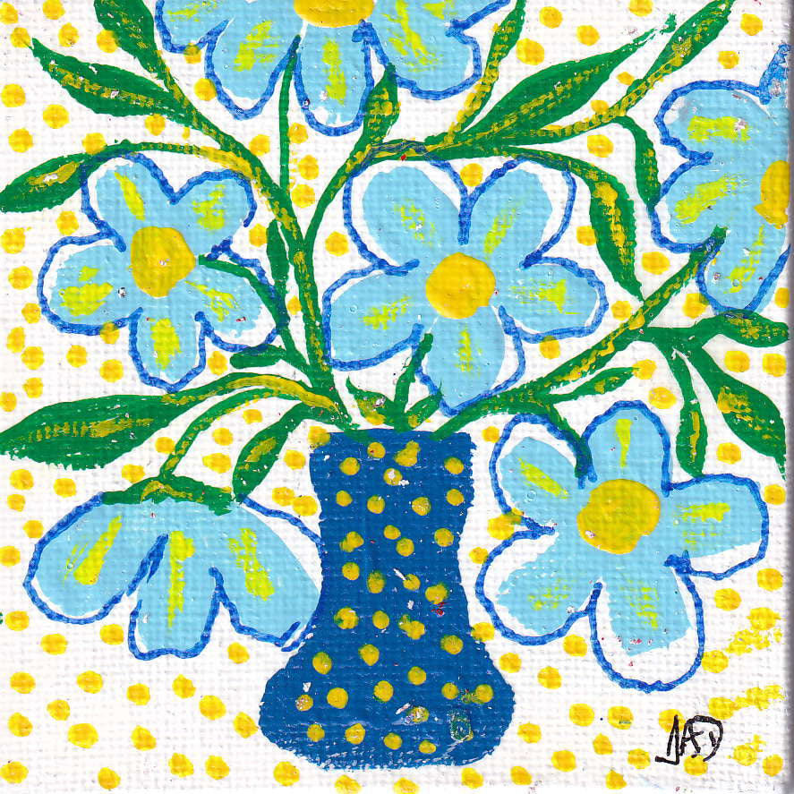 3" x 3" Original Artwork on Canvas - 17 - 50% off Christmas Sale - Now $12.50