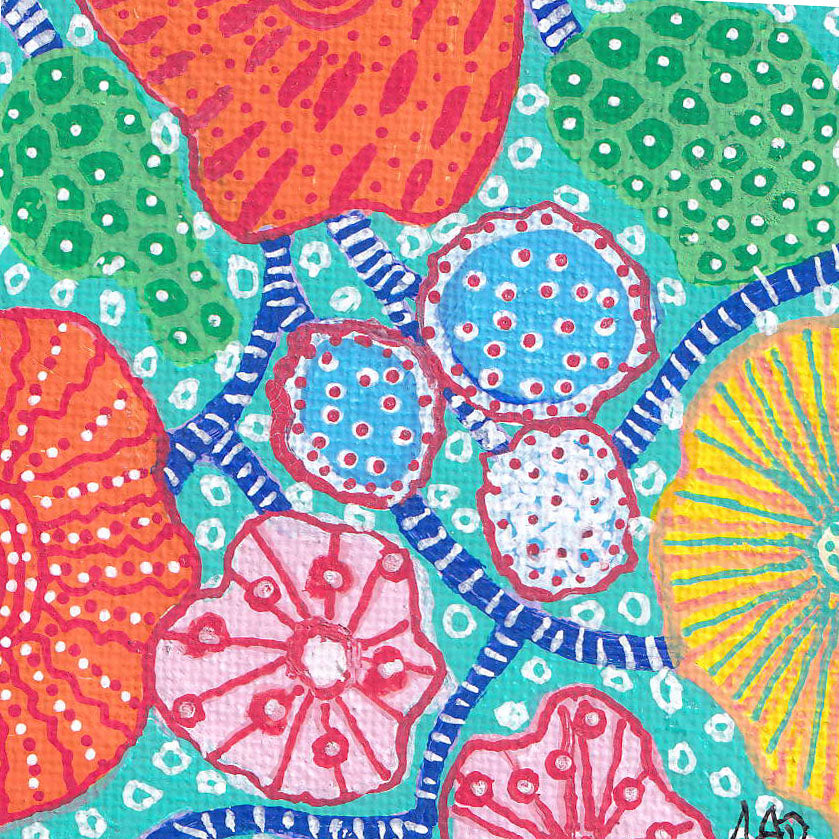 3" x 3" Original Artwork on Canvas - 18 - 50% off Christmas Sale - Now $12.50