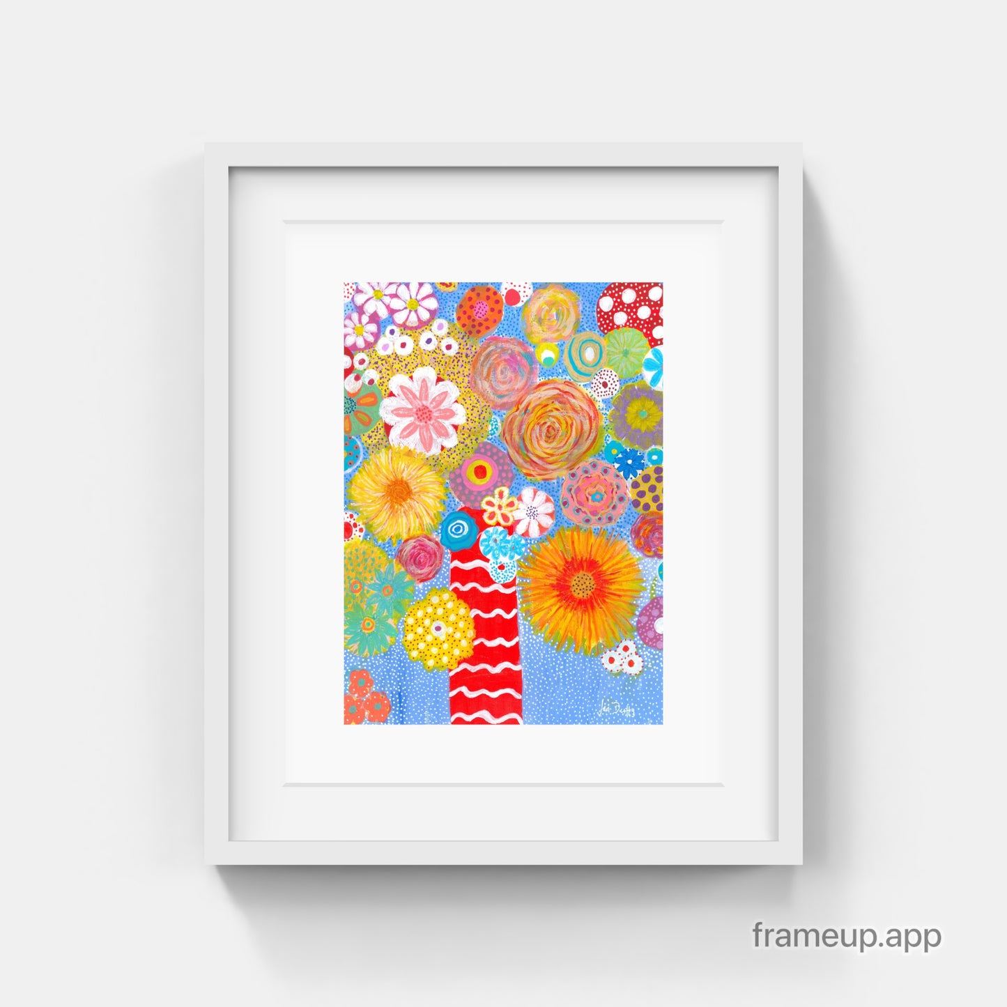 JOY IN RED AND WHITE STRIPED VASE