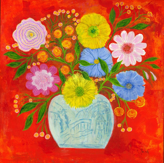 IMAGINED FLOWERS IN ORANGE GLOW