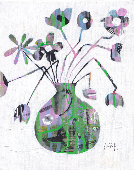 MULTI-COLOURED FLOWERS ON WHITE #1